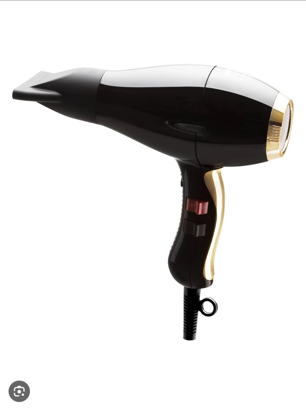 Black and Gold Professional Women’s Ergonomic Hair Dryer With Attachments